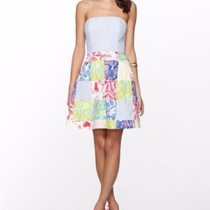 Lilly Pulitzer | Strapless Patchwork Dress